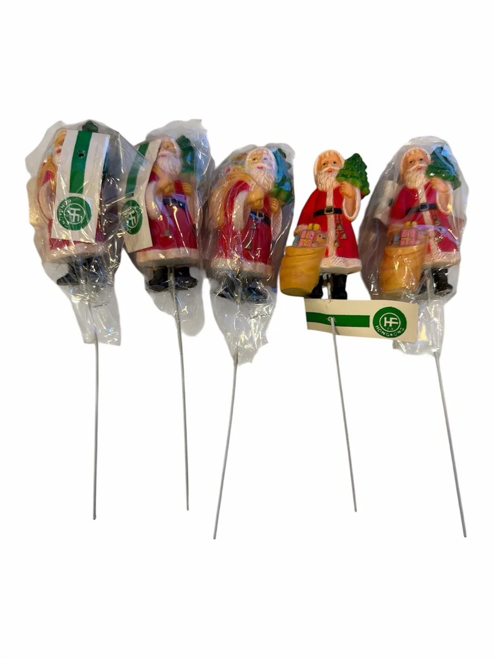 HF Co Hong Kong Santa holiday vintage 70’s wreath picks - set of 5